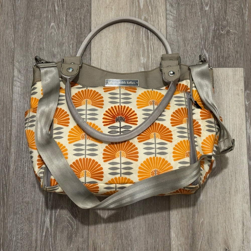 Orange and Gray Geometric Baby Bag